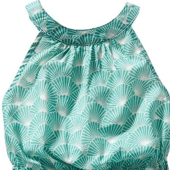 Old Navy turquoise seashell lace back romper new - Picture 3 of 3